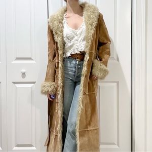 Vintage Wilson’s leather Tan Suede Long Penny Lane Coat